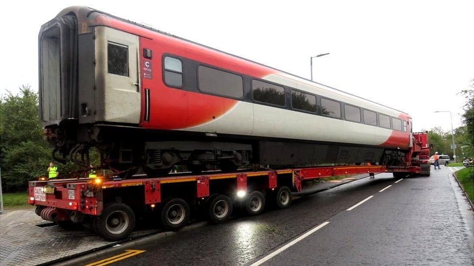 It took several days to transport the carriages and put them in place at the Epping school. Photo: Julie Hockley