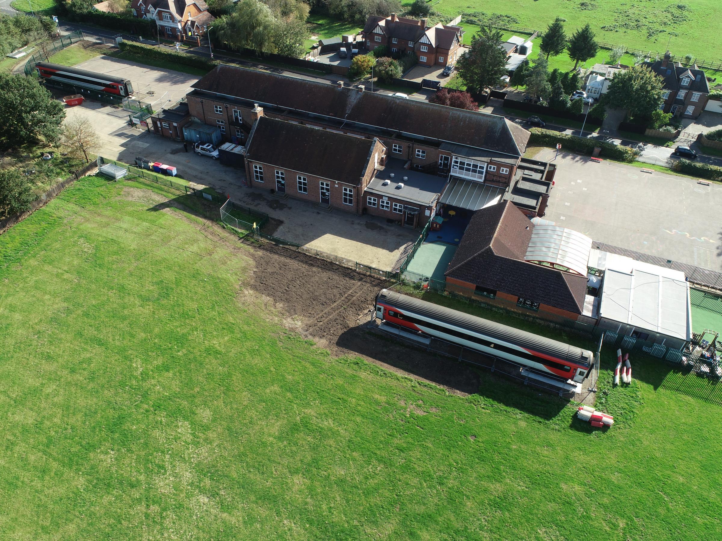 It took several days to transport the carriages and put them in place at the Epping school. Photo: Julie Hockley